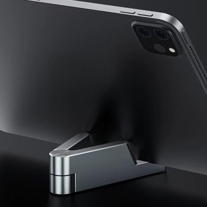 Foldable Desktop Phone Holder Aluminum Construction Small Size Pocket Phone Stand For Smartphones And Tablets