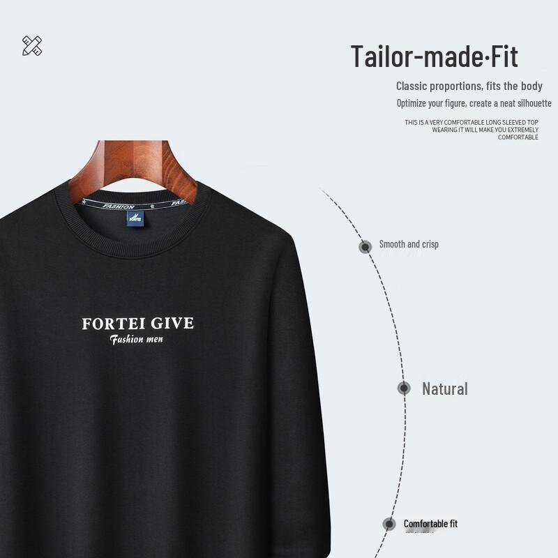 FORTEI Men's Silk & Cotton Blend Crew Neck Sweatshirt