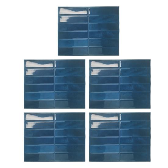 5 ks 3D obkladových samolepek na zeď Vodotěsné Samolepicí Nástěnné nálepky Odolné proti oleji Odlep a nalep samolepky na zeď pro kuchyň, koupelnu, obývací pokoj