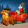 5.91FT Inflatable Santa Reindeer Sleigh Toy LED Lit Festive Gift Xmas Yard Party Decoration Christmas Supplies Home Ornament