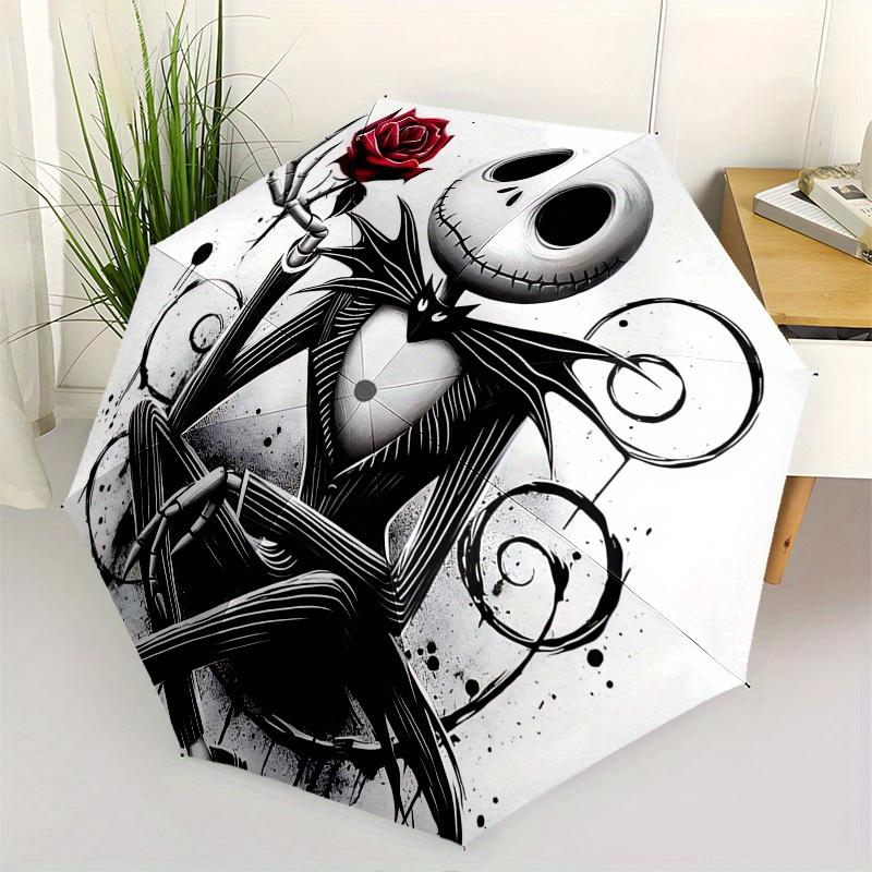 

1 Auto Open Jack Skellington, Nightmare Before Christmas Themed Colorful 8 rib Portable Umbrella for Men and Women, A Compact Commuting Comp