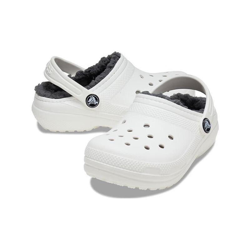 Crocs Casual and Comfortable Warm Children's Hole Shoes White Grey Children's Model