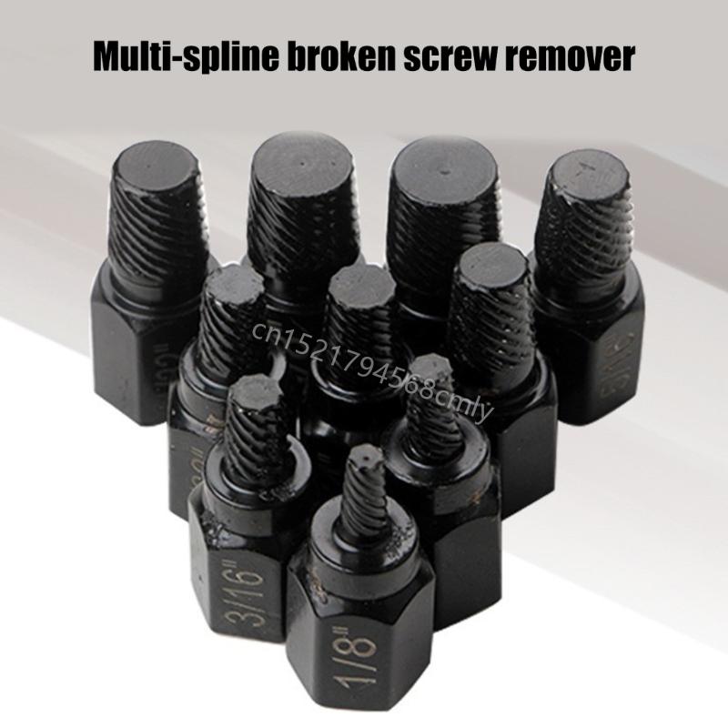 10Pcs Screw Bolt and Nut Extractor Set Damaged Screw Removal Set Removal Screws 6XDE