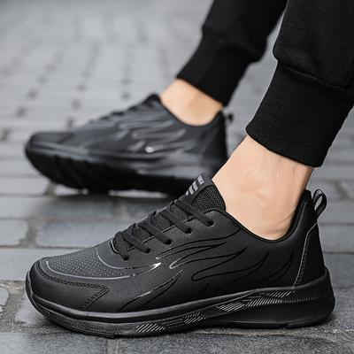 New Leather Sneakers Casual Shoes Teen Black Running Shoes
