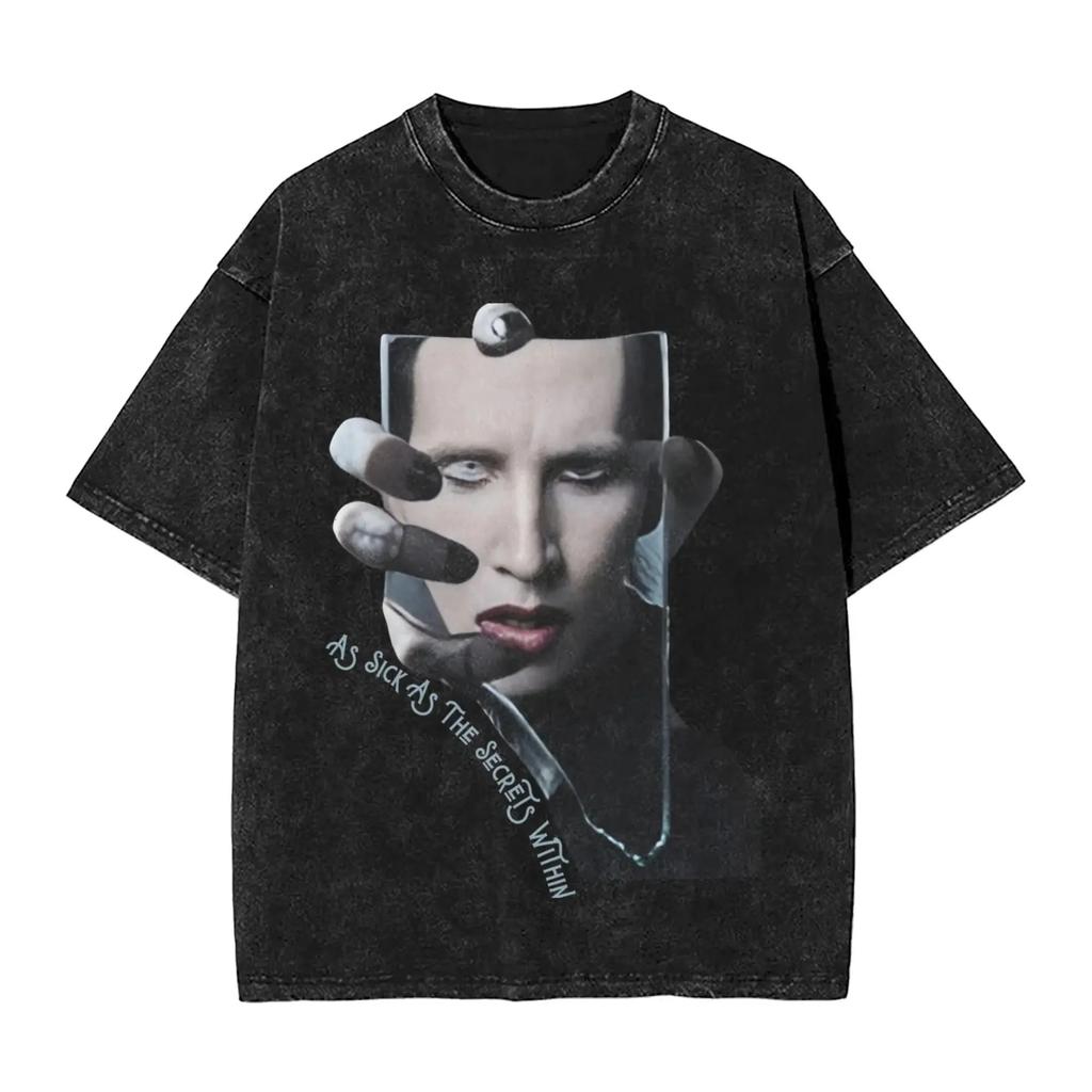 Marilyn Manson Antichrist Superstar Green Gothic Text T-Shirt Dark Grunge Aesthetic Streetwear Unisex Cotton Top
