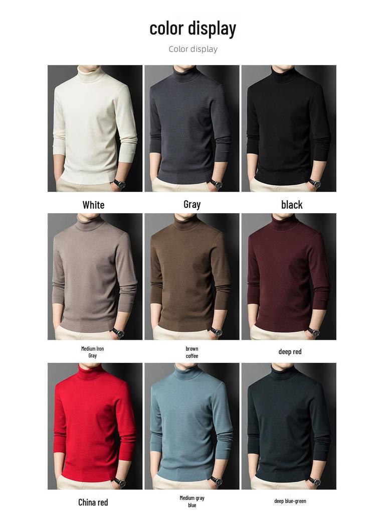 2025 Winter Fashion: Men's Fine Australian Wool High-Neck Sweater - Thick, Casual Style for All Ages