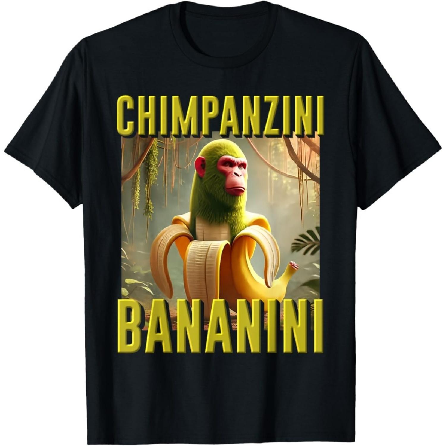 Chimpanzini Bananini AI Generated Character Italian Brainrot T-Shirt S