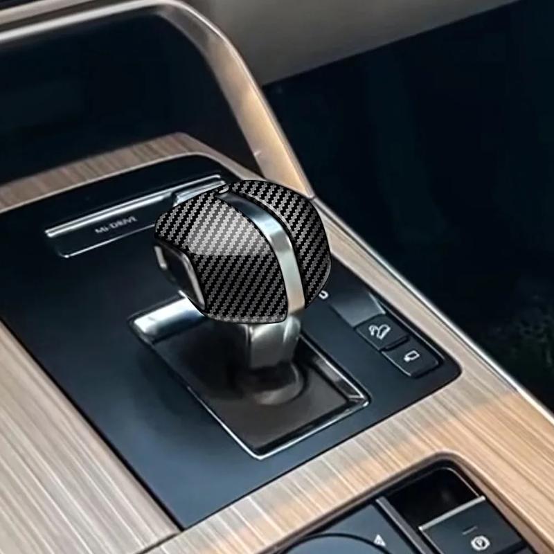 Car Gear Shift Head Knob Trim For Mazda CX-60 CX60 2024 Carbon Fiber ABS 3d Stickers Auto Vehicle Decoration
