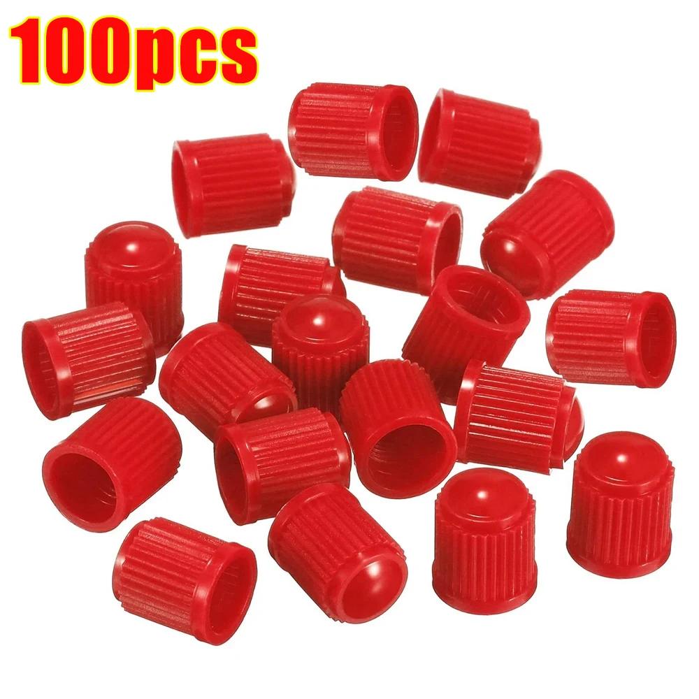 100pcs Car Tire Valve Plastic Black Bike Tyre Valve Caps with O Seal Ring Dome Shape Dust Valve for Car Bicycles Motorcycles