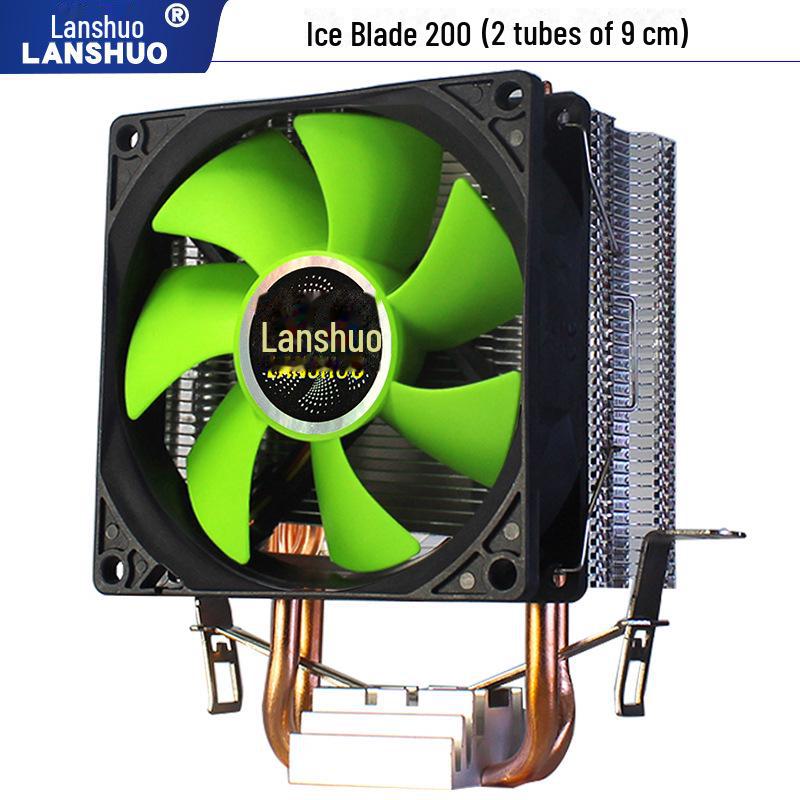 

Радиатор для ЦП 12-го поколения с двумя медными трубками, бесшумный вентилятор со светодиодной подсветкой для настольных ПК, совместимый с сокетами 1150/1366/1700. 9 cm 2-tube 3-wire no-light single fan