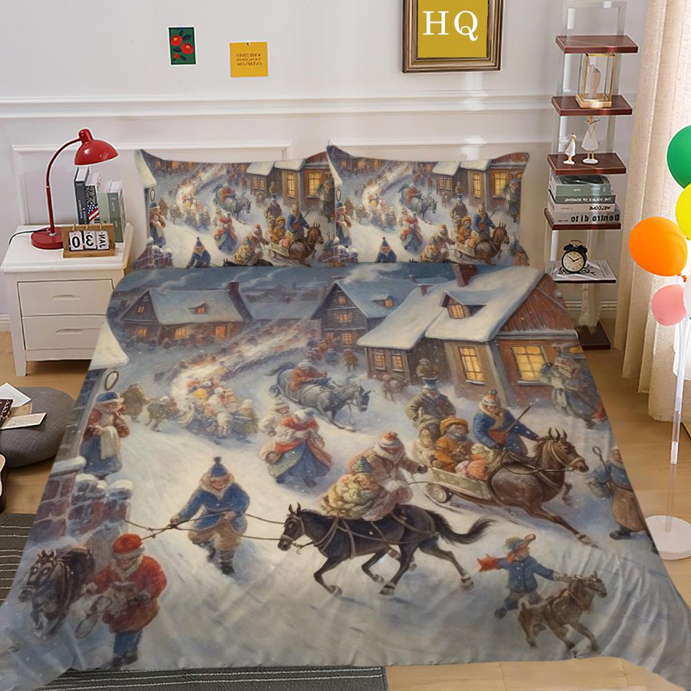 3D vánoční tisk přehozů do ložnice Dekor z mikrovlákna v plné velikosti Vysoce kvalitní designový dívčí bytový textil