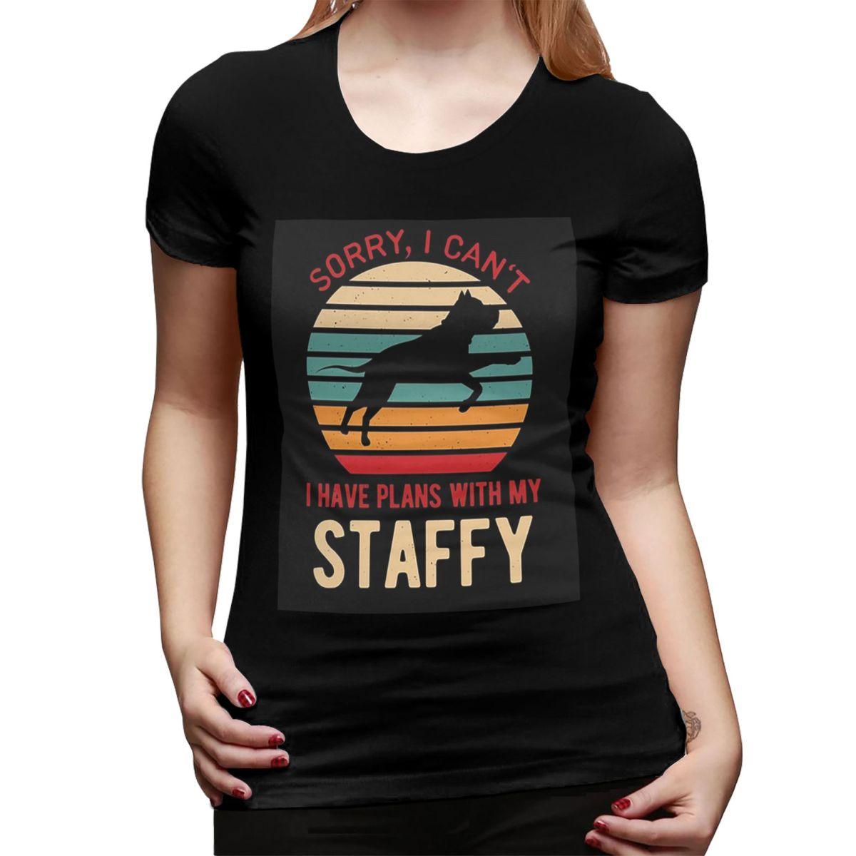 

Funny Staffordshire Bull Terrier Dog TShirt for Women Crew Neck Streetwear T Shirts Womens Short Sleeve Summer Clothes Tops 4XL
