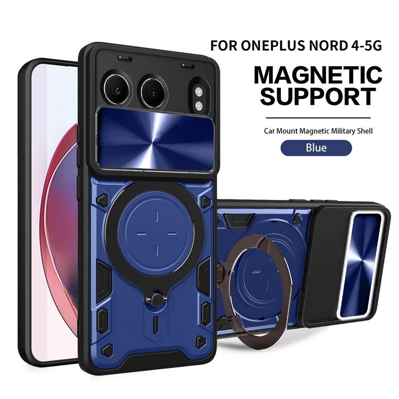 

Для OnePlus Nord 4 5G чехол Slide Lens Protect Armor противоударный чехол для телефона Coque для OnePlus Nord4 5G чехол-держатель кольца Honor50 Nova 9
