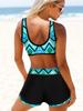 Striped Summer Bikini Print Female Sets Swimsuit Women Sexy Bathing Suit Two Piece Set Swimwear Loose Beach Tankini