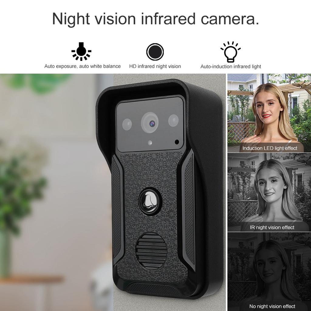 7inch Wired Color Video Intercom Doorbell Night Vision Rain proof Door Bell