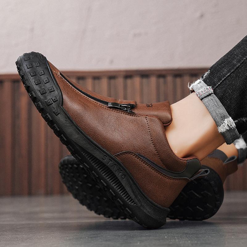 FashionLeather Мужская обувь для скейтбординга Повседневная обувь на молнии Кроссовки — фото 5