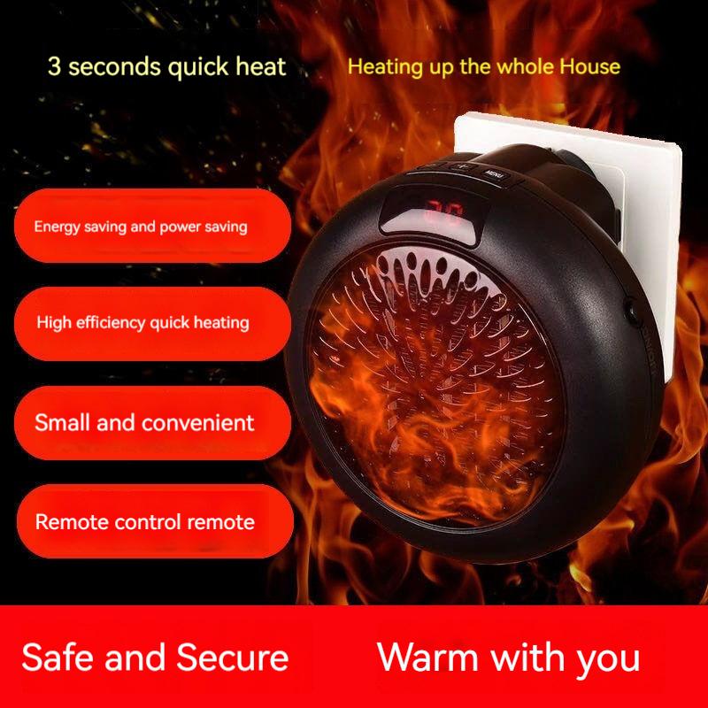 

EU Portable electric heater Mini Wall-mounted home desk Heater Heater Quiet remote Quick heating thermostat чёрный