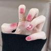 24Pcs Purple Bunny Design Full Coverage Press On Nails Artificial Removable Fake Nail Art Acrylic False Nails Finished