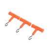 3pcs T Shape Handle Stainless Steel Hook Fishing Baiting Rig Tool(black)