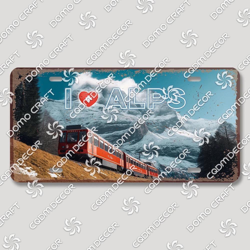 I Love Switzerland Poster License Plates Retro Alps Geneva Zurich Scenery Metal Tin Sign Cafe Living Room Home Wall Decor