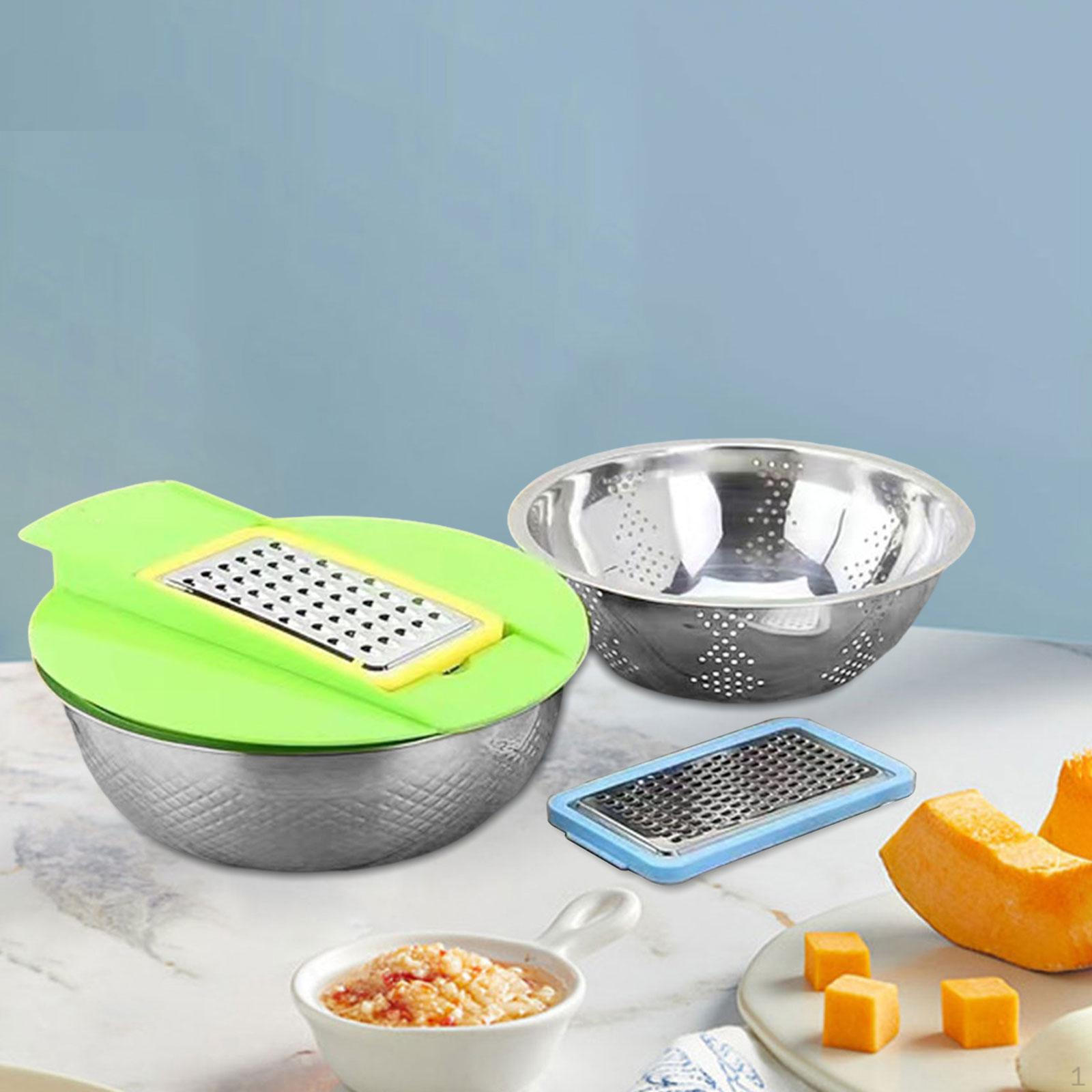 

Colander with Mixing Bowl, Food Strainer Kitchen Tool Grating Slicing Graters