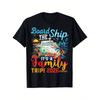 Board The Ship It'S A Family Trip 2026 Group Matching Cruise T-Shirt Casual Crew Neck, Regular Fit, All-season