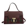 Retro Trend Plaid 2025 Winter Lock New Fashion Casual Shoulder Messenger Handbag Women