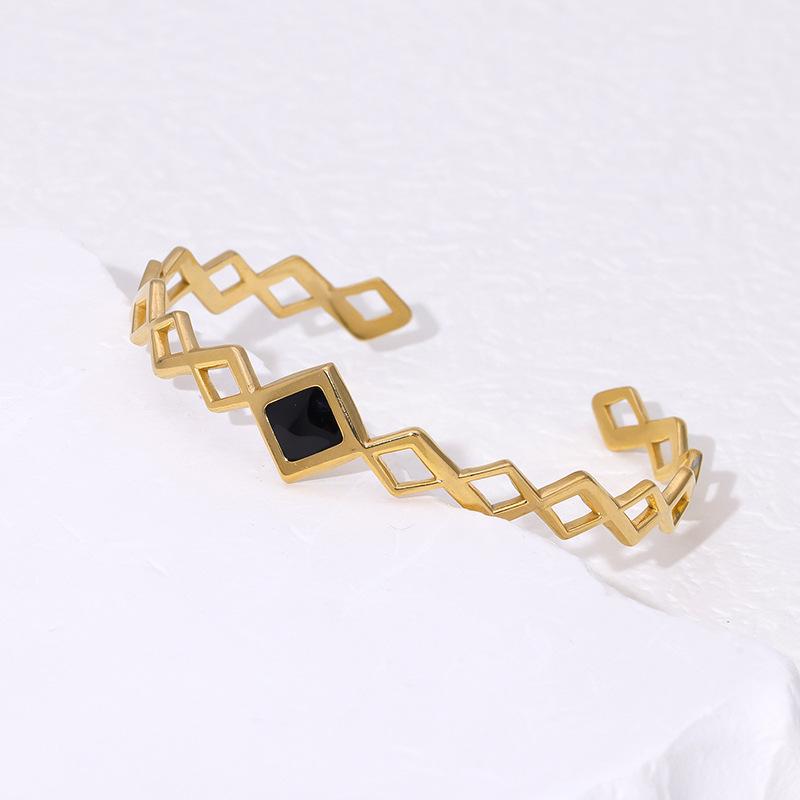 Stainless Steel Waterproof Fashion Versatile Geometric Bracelet Female Ins Wind Does Not Fade Temperament Elegant, for Men