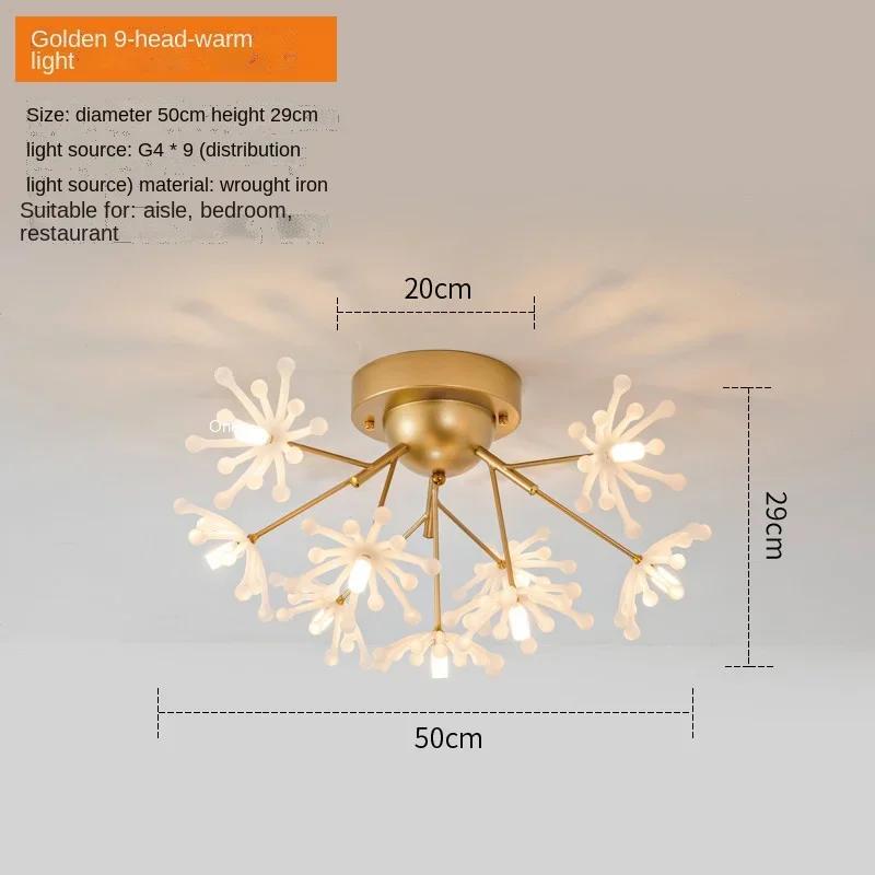 Modern LED Ceiling Light Ice Crystal Glass Bedroom Living Room Children's Room Ceiling Lamp Designer Lighting