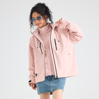 Outdoor Jacket for Women In Autumn and Winter Three-in-one Versatile Hiking and Mountaineering Sports Jacket Top for Small People