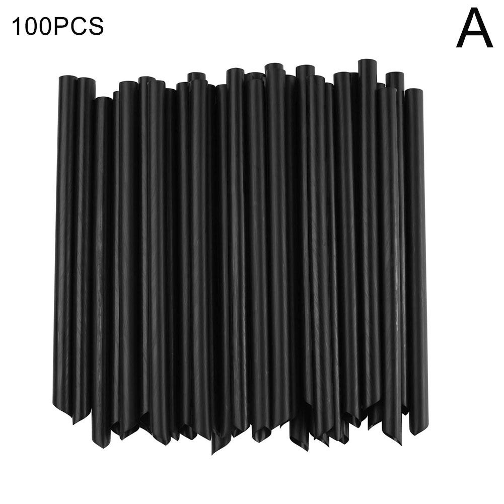 

100pcs Pajitas Plástico Negro (Desechables Pajitas Material Cóctel Bricolaje Para Cafetería Bar Fiesta Compromiso Cumpleaños чёрный