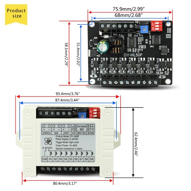 HL50F Audio Prompting Module Triggered Industrial Grade Voice Player Broadcast Trigger Module High-Low