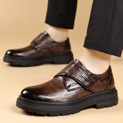 22 Autumn and Winter New Soft-soled Black Thick-soled Casual Leather Shoes British Style Business Shoes