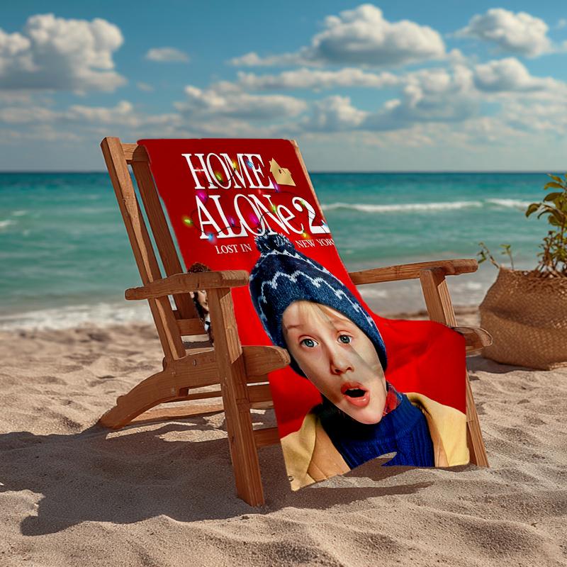 Ultra-Soft Beach Towel with Home Alone Theme,Ideal for Pool - Camping, Diving - Perfect Travel Essential, Vibrant Beach Towel.