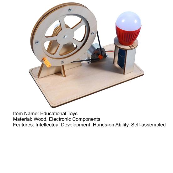 1Set Hand-cranked Generator Set Creative Thinking Physics Experiment DIY Puzzle Manual Generator Toy Kit for Laboratory