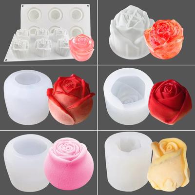 Moule à gâteau en silicone en forme de roses 3D Moule à dessert bonbon Outils de pâtisserie Bricolage Plâtre aromatique Fabrication de savon Ornement pour la maison
