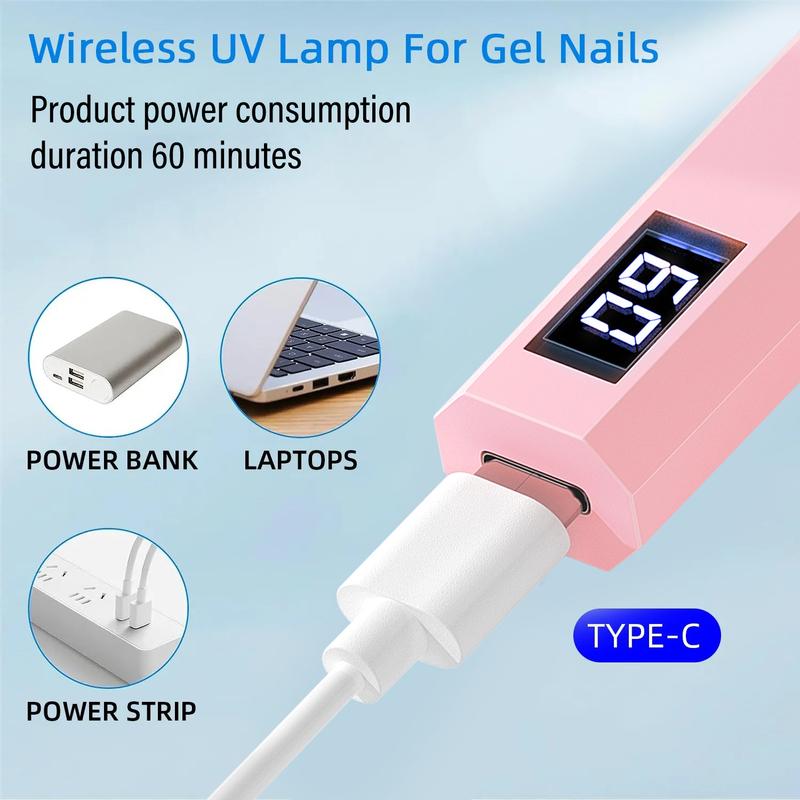 Convenient Handheld Nail Dryer Lamp UV/LED Nail Curing All Gel Polish Nail Art Tool Rechargeabl Nail Lamp