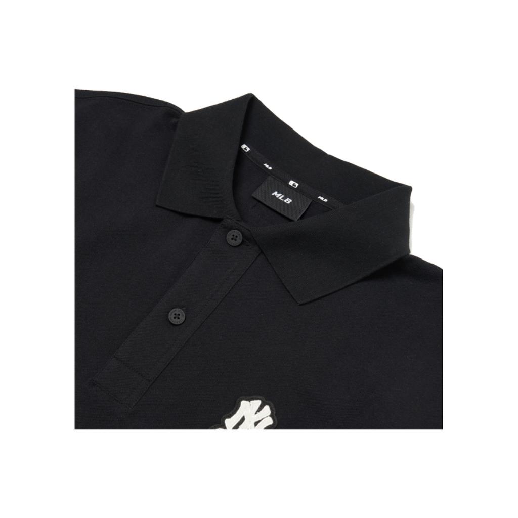 MLB Basic Logo Series New York Yankees Heart Logo Short Sleeve Polo Shirt Men polo shirts Black 3LPQH1023-50BKS