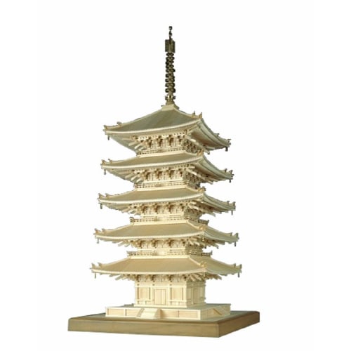 Woody Joe 1/75 Scale Kofuku-ji Temple Five-Story Pagoda Wooden Model Assembly Kit