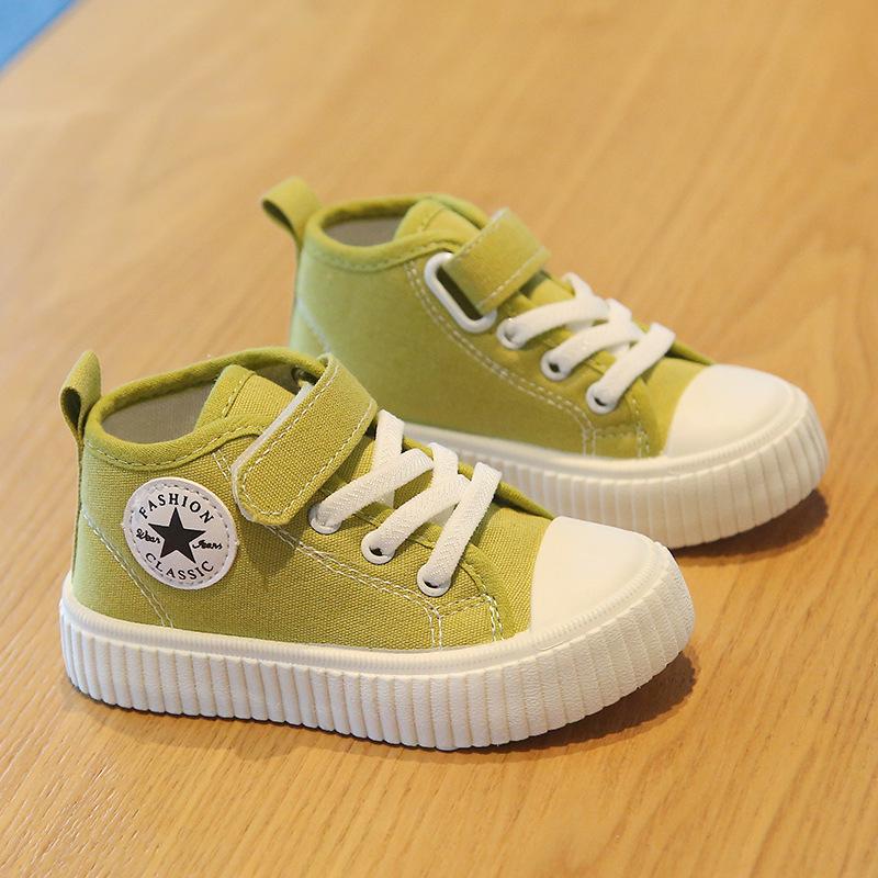 2025 Kids' High-Top Canvas Sneakers: Non-Slip, Soft Sole Casual Shoes for Boys and Girls