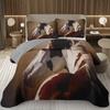 Running Wild Horses Print Quilted Bedspread Coverlet 2/3-Piece Rustic Bedding Set Reversible Lightweight Quilt Set Queen/Full