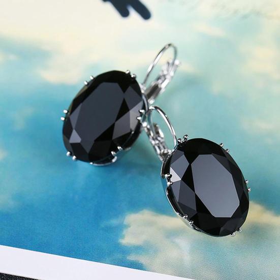 Women Fashion Cubic Zirconia Dangle Huggie Earrings Piercing Party Jewelry Gift