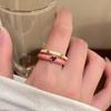 Bunter Zirkonia-Regenbogen-Offenring für Damen – Süßes, Cooles Stapelbares Design