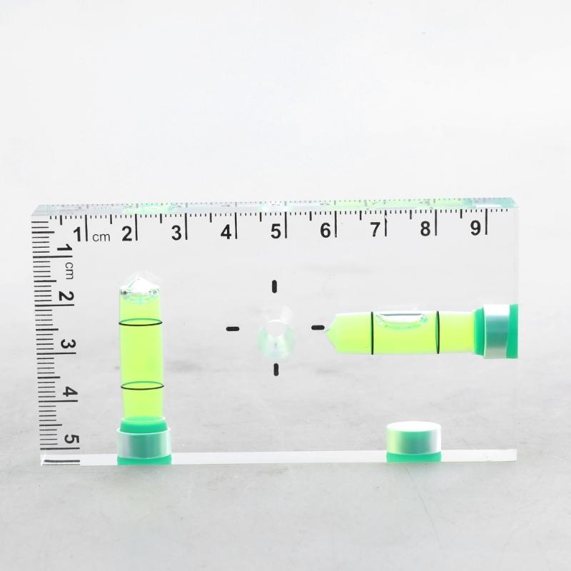Acrylic Check Bubble Level Tool Pocket Mini Level Tool with 90°/180° Level Bubbles Construction Tool Magnetic Base
