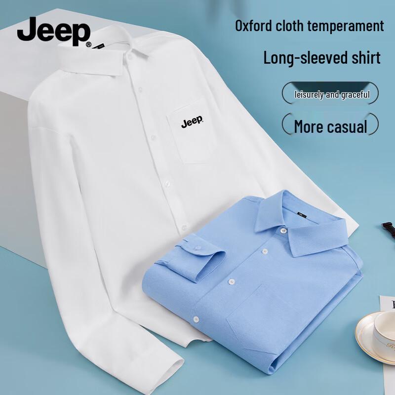 JEEP Men s Oxford Anti-Wrinkle Long Sleeve Shirt XL