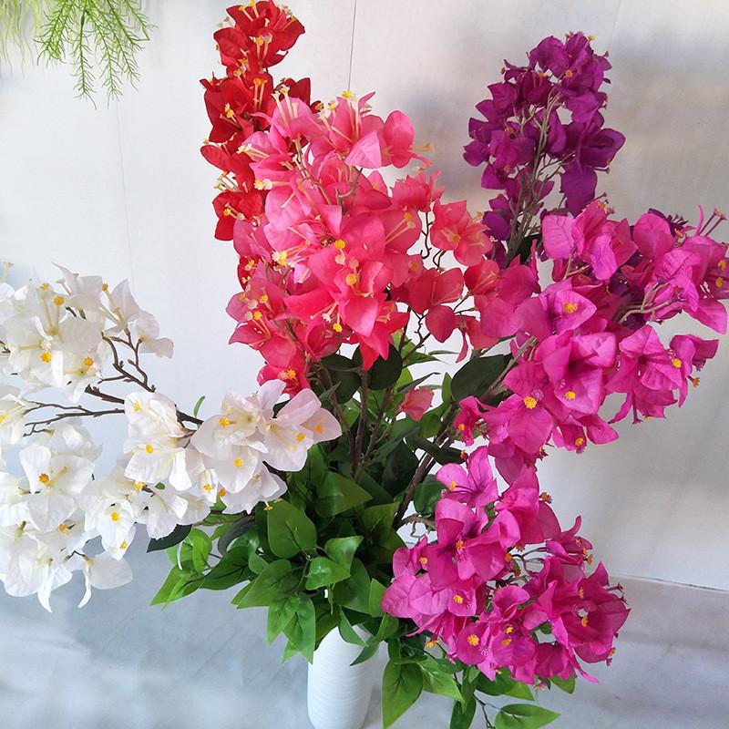 Flowers Bougainvillea Artificial Plum Blossom Stems For Commercial Decor