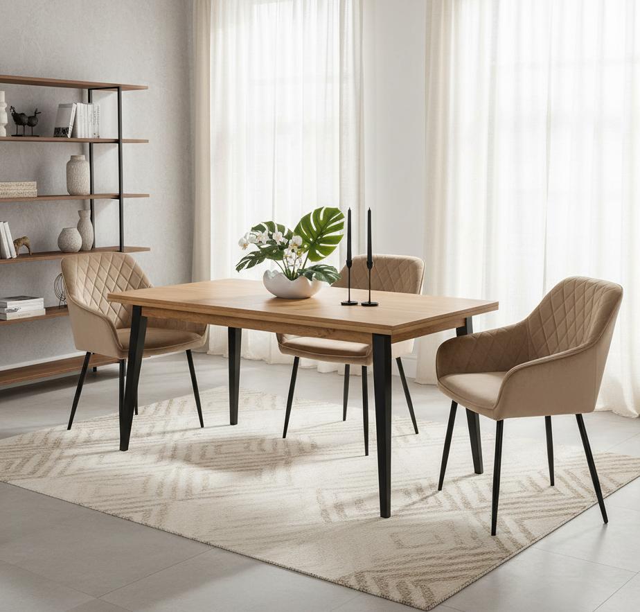 Upholstered Chair Rello Velvet Beige