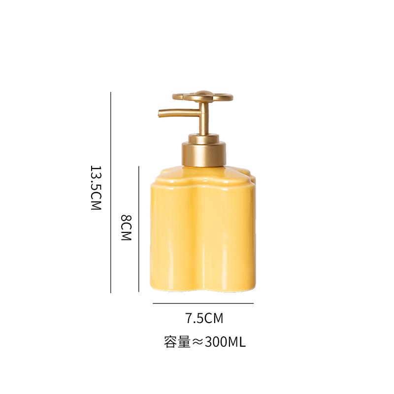 

Modern Orange Floral Ceramic Lotion Bottle Bathroom Toilet Hand Sanitizer Shampoo Water Bottle Press Soap Dispenser Empty Bottle