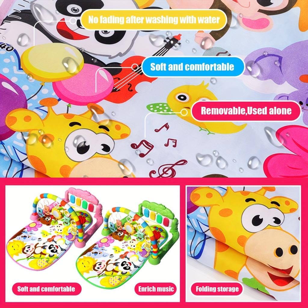 Baby Gym Play Mat with Music Pedal Piano Light Toy Rack Hanging Doll Educational Fitness Rack Toy Xmas Gift for Infants Toddlers