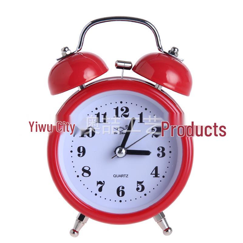 Luminous Silent 3-Inch Metal Bell Alarm Clock with Light - Creative Gift for Students
